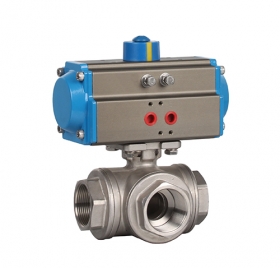 螺纹式三通气动球阀ZMAQ15F